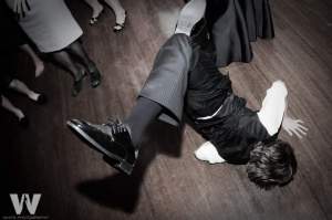 A cool action shot of me break-dancing at my dad's wedding five years ago.